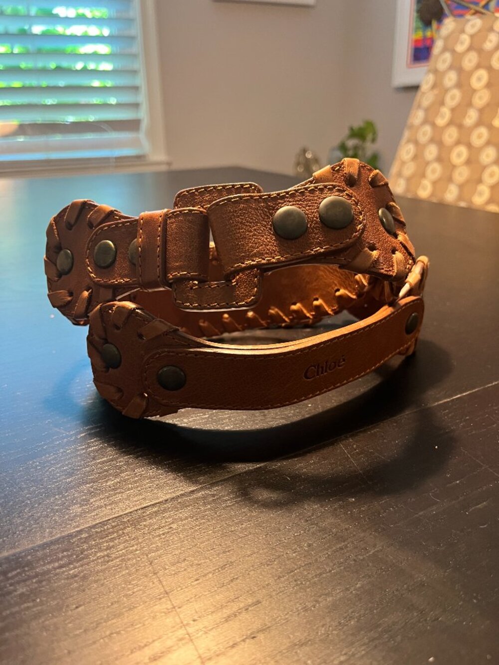 Chloé Whipstitch Leather Belt